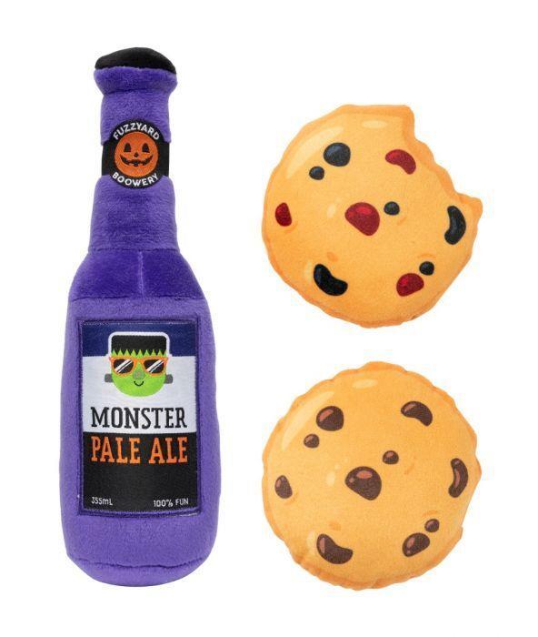 Monster Pale Ale & Cookies Halloween Dog & Puppy Toys by FuzzYard 3 Pack