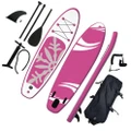 MaxU 10'6'' Inflatable Paddle Board 3.2m SUP Surfboard Stand Up Paddleboard with Bonus Accessories - Snowflake Pink