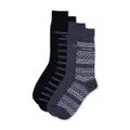 Calvin Klein 4 Pack Multi Stripe & Dot Dress Socks - One Size