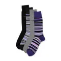 Calvin Klein - 4 Pack Multi Stripe Mens Dress Socks - One Size - Mens US 7 -12