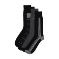 Calvin Klein - 4 Pack Multi Vertical Striped Logo Mens Dress Socks - One Size - Mens US 7 -12