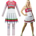 Vicanber Kids Girls Zombies Cheerleader Cosplay Costume Outfit Halloween Fancy Dress Set(6-7Years)