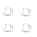 Set of 4 Odin Coffee Mug Glass Tea Borosilicate Thermal Heat Resistant 90ml