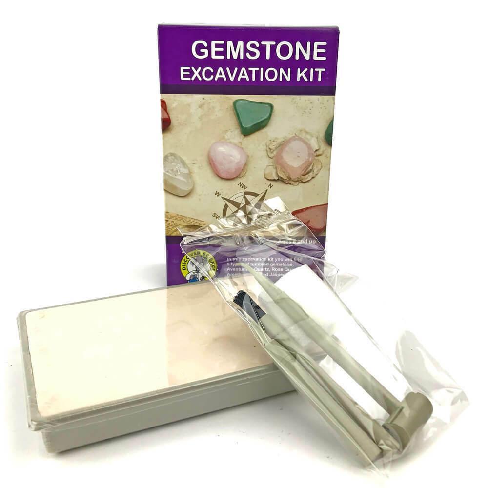 Gemstone Tumbled Stones Excavation Kids Fun Science Kit Mineral Dig Game