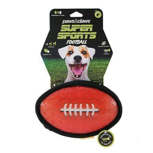 Paws & Claws Super Sports TPR Covered Oxford Football Dog Play Toy Pet Ball