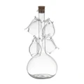 Davis & Waddell Fine Foods Port Flask & Wine Liquour Sippers Set 5pce Clear Flask 800ml/Sippers 60ml