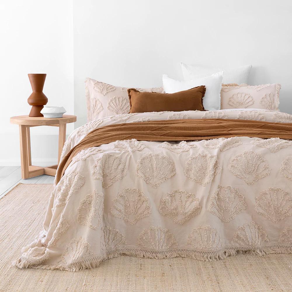 Bambury Hydra Single/Double Bed Cotton Coverlet Sheet Set w/2x Pillowcase Pebble