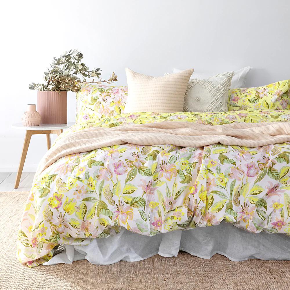 Bambury Phoebe Single Size Bed Quilt Cover Floral Bedding Sheet w/Pillowcase Set