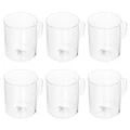 6pc Wilmax England 200ml Thermo Glass Cup Coffee/Tea Drink Mug w/ Handle Clear