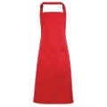 Premier Ladies/Womens Colours Bip Apron With Pocket / Workwear (Strawberry Red) (One Size)