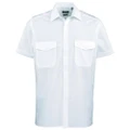 Premier Mens Short Sleeve Pilot Plain Work Shirt (Light Blue) (14.5)