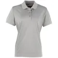 Premier Womens/Ladies Coolchecker Short Sleeve Pique Polo T-Shirt (Silver) (S)
