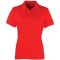 Premier Womens/Ladies Coolchecker Short Sleeve Pique Polo T-Shirt (Strawberry Red) (L)