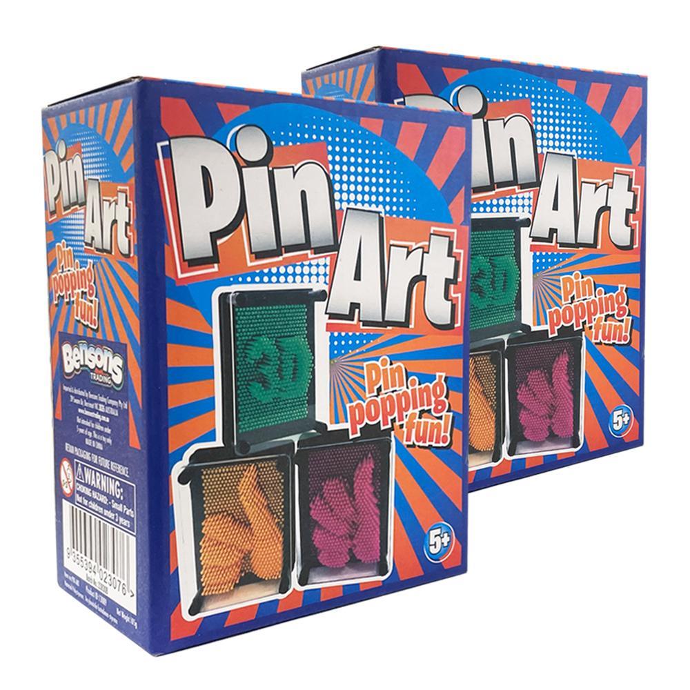 2x Pin Art Kids/Children Popping Fun 12.5cm Toy 3D Novelty Creative Game Assort