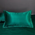 2x Satin Silk Pillow Cases Cushion Cover Pillowcase Home Decor Luxury Bed Teal