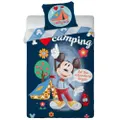 Disney Camping Cotton Mickey Mouse Duvet Cover Set (Blue/White/Red) (Single)