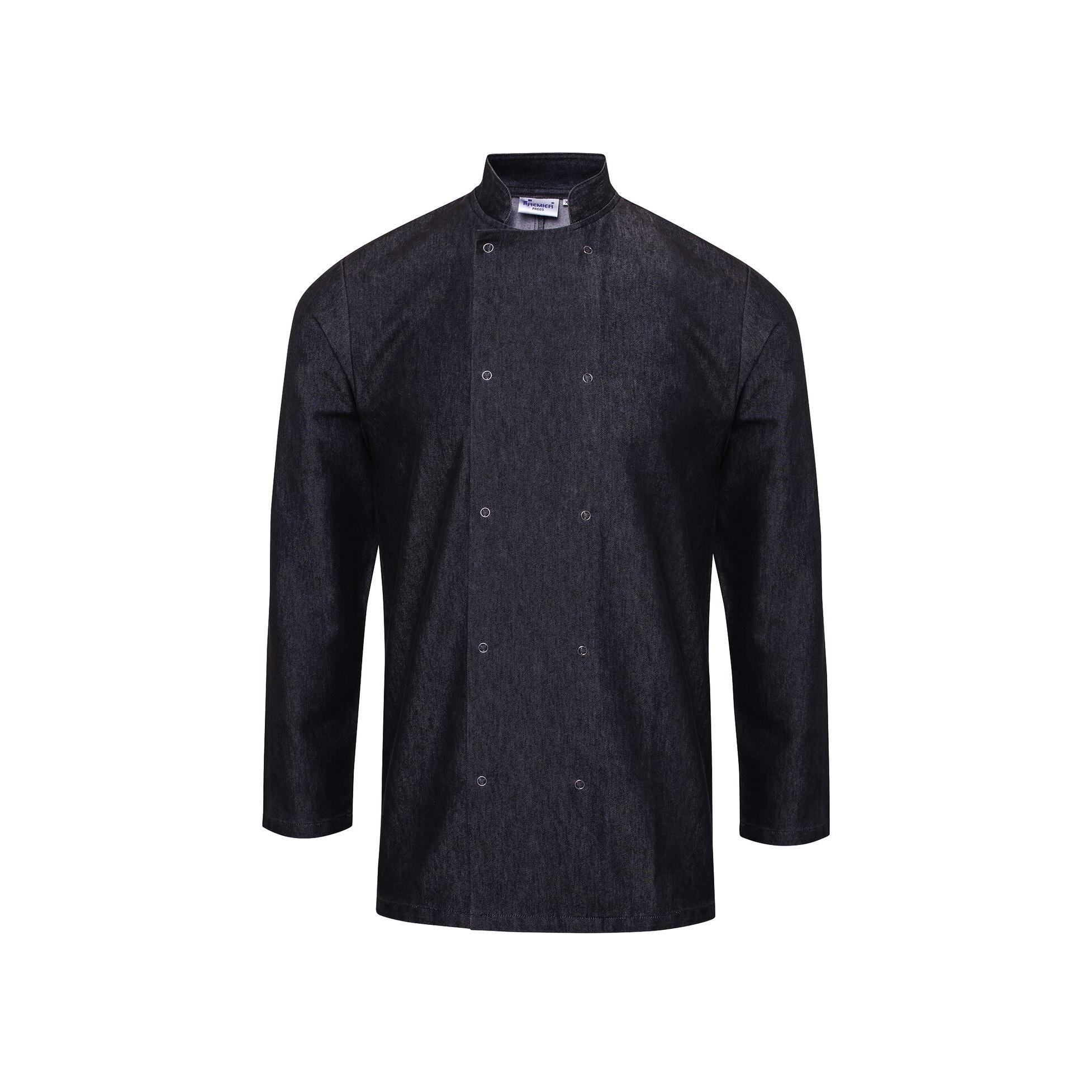 Premier Unisex Denim Chefs Jacket (Black Denim) (3XL)