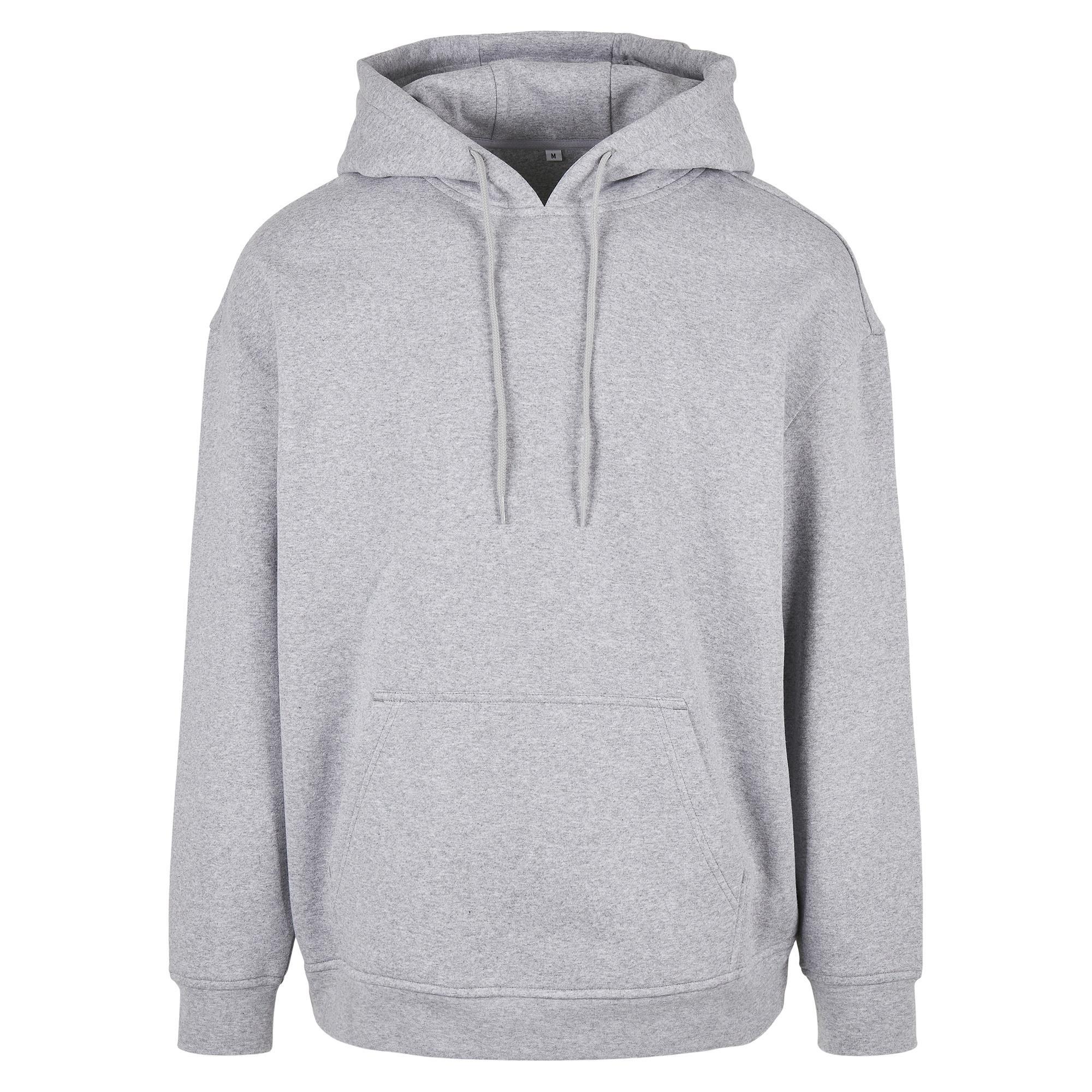 Build Your Brand Mens Basic Oversized Hoodie (Heather Grey) (XS)