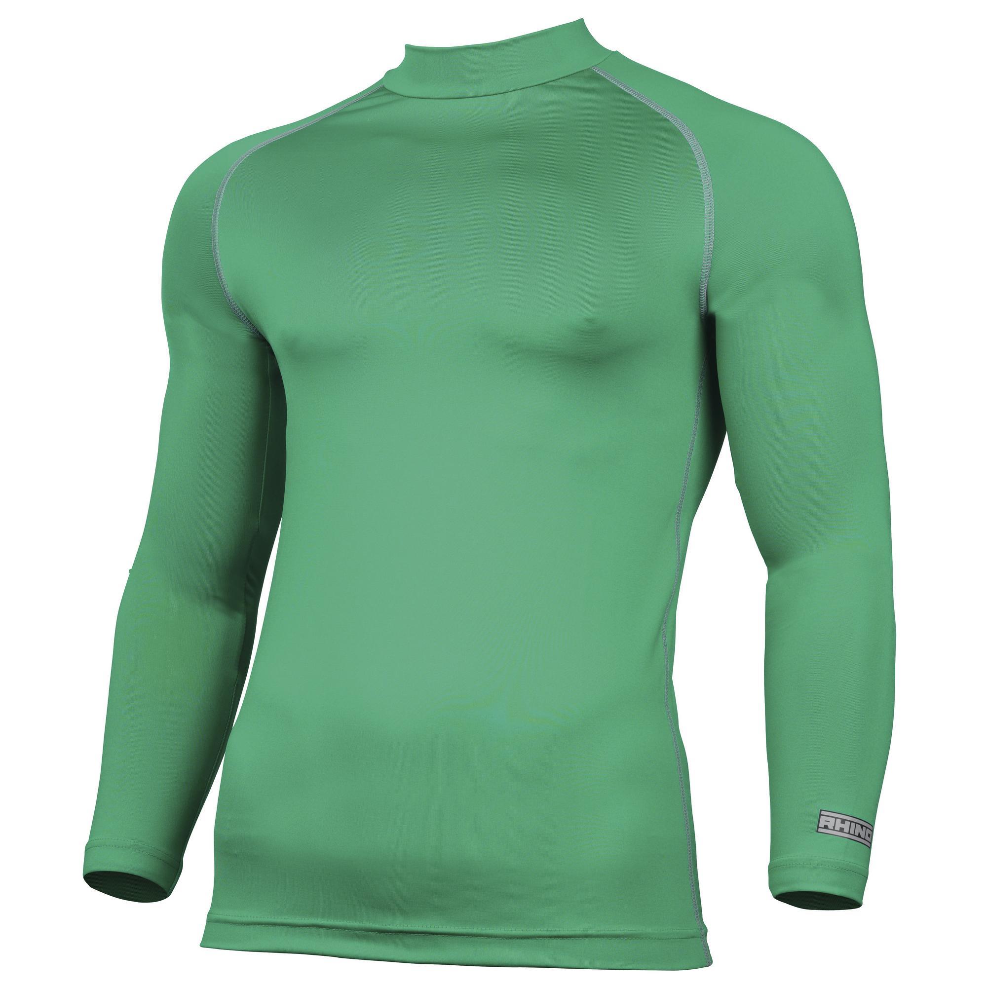 Rhino Mens Thermal Underwear Long Sleeve Base Layer Vest Top (Green) (L/XL)