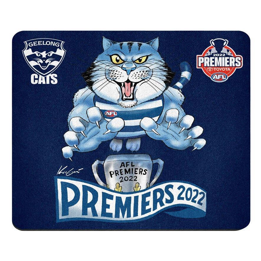 Geelong Cats 2022 Premiers Premiership AFL Caricature Mouse Mat
