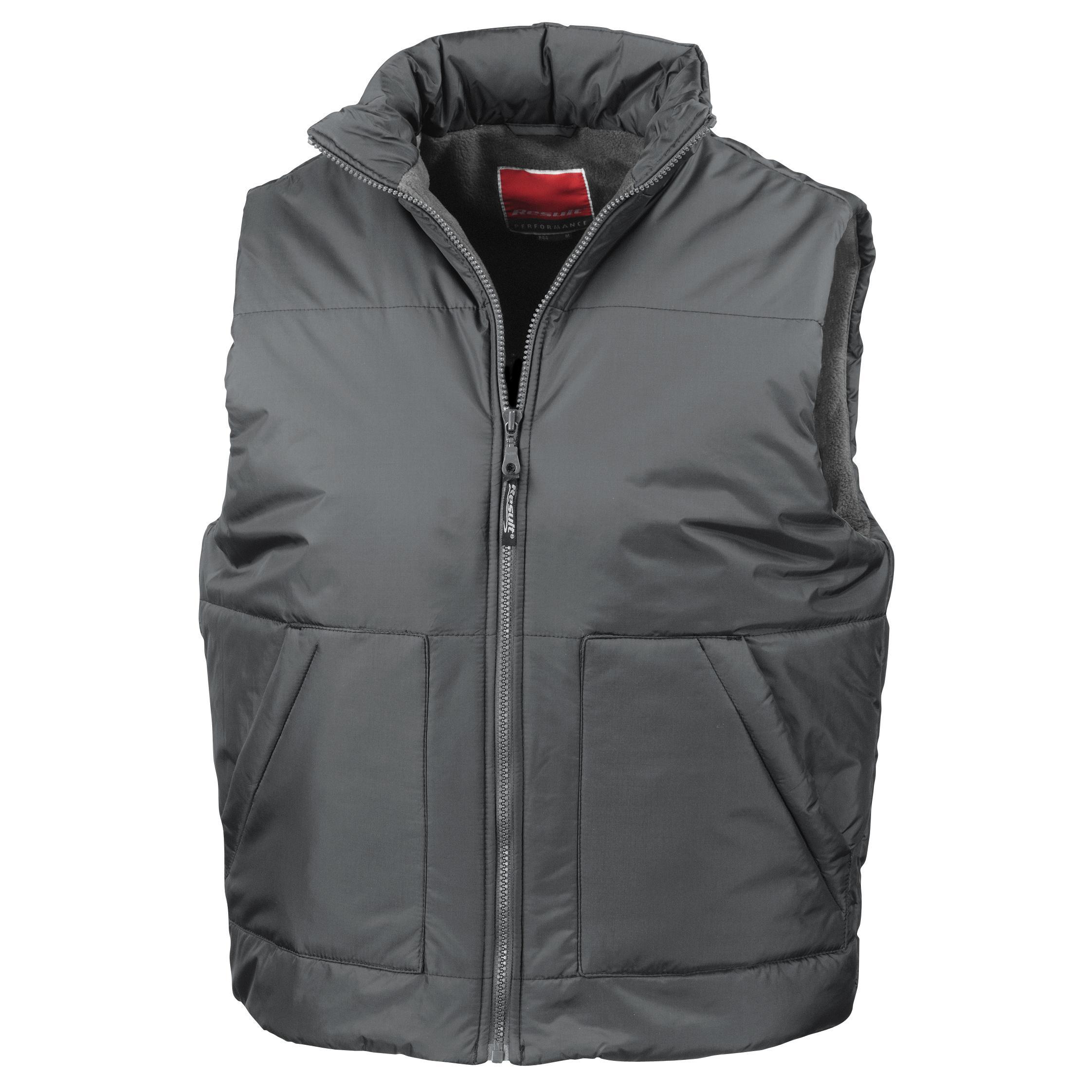 Result Fleece Lined Bodywarmer Water Repellent Windproof Jacket (Dark Grey) (XL)