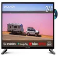 ENGLAON 24'' Full HD Smart 12V TV With Built-in DVD Player & Chromecast & Bluetooth Android 11
