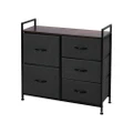 5-Drawer Luna Fabric Home Storage Dresser (Charcoal)
