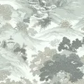 Crown Archives Oriental Wallpaper (Teal) (10m x 53cm)