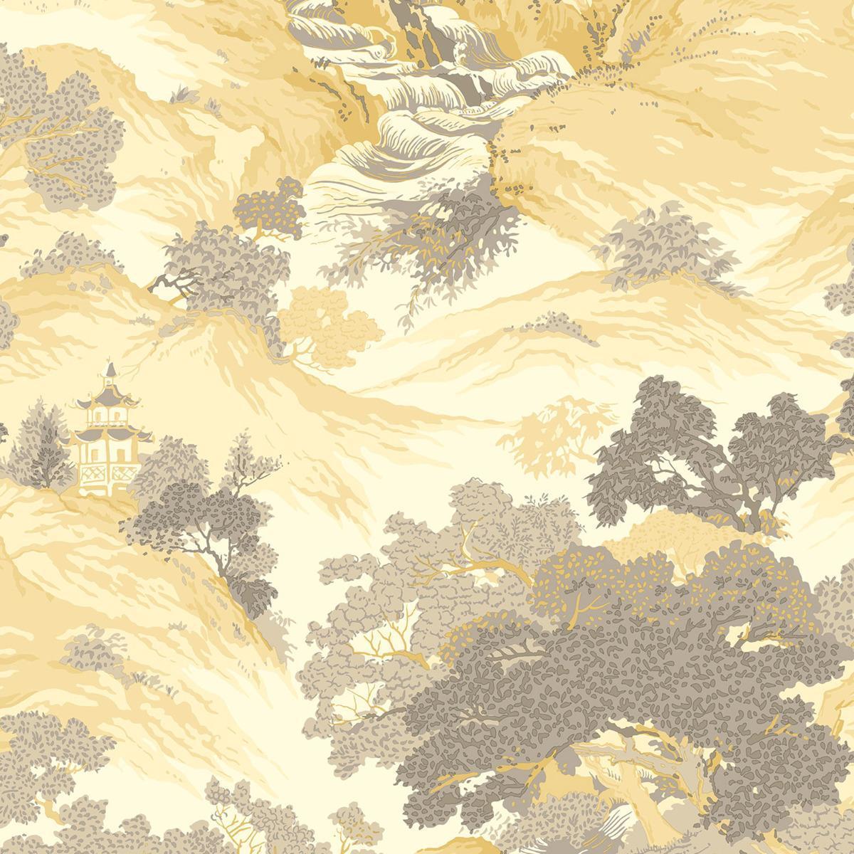 Crown Archives Oriental Wallpaper (Yellow) (10m x 53cm)