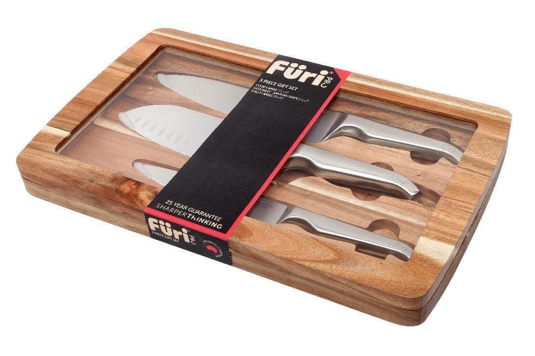 Furi Pro 3pc Knife Set Timber Box