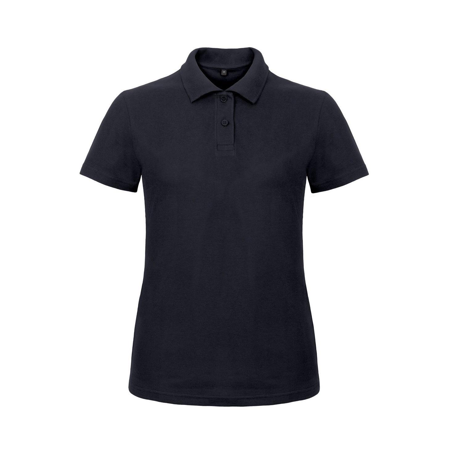 B&C Womens/Ladies ID.001 Plain Short Sleeve Polo Shirt (Navy) (M)