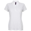 Henbury Womens/Ladies Micro-Fine Short Sleeve Polo Shirt (White) (XS)