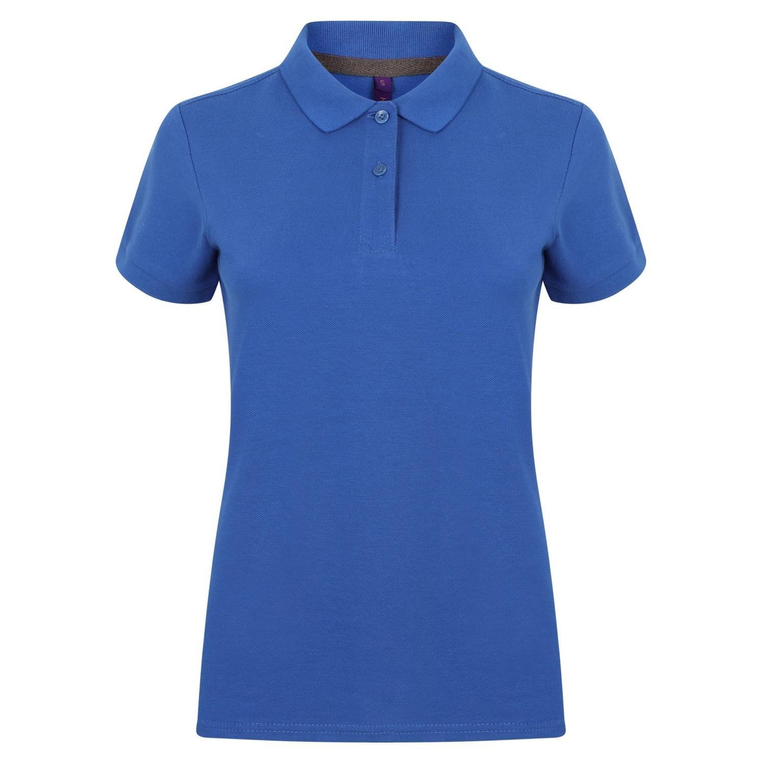 Henbury Womens/Ladies Micro-Fine Short Sleeve Polo Shirt (Royal) (XS)