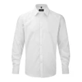 Russell Mens Herringbone Long Sleeve Work Shirt (White) (15)
