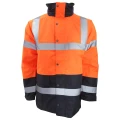 Portwest Mens Hi-Vis Waterproof Contrast Panel Traffic Jacket (Orange/Navy) (S)