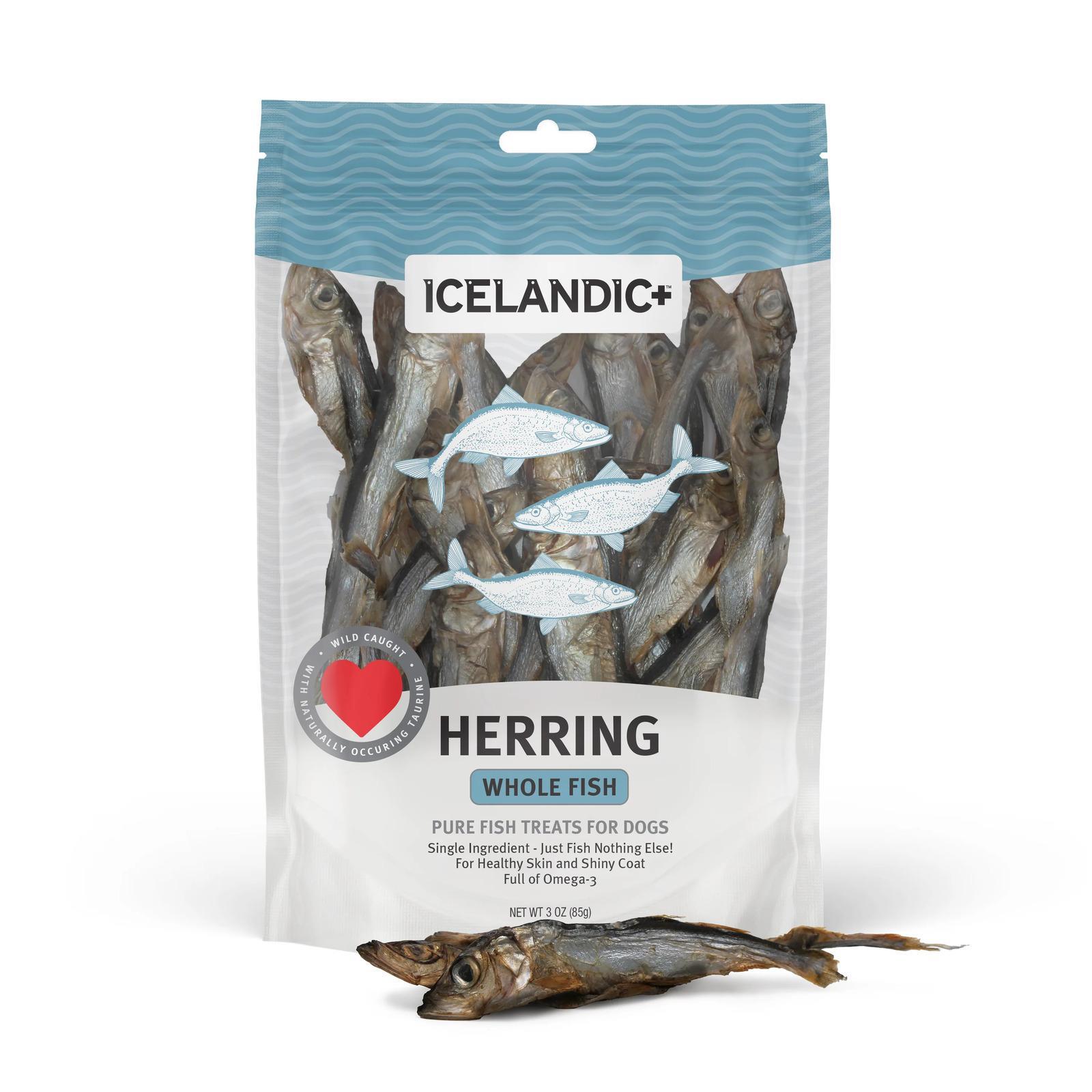 Herring Whole Fish 85 gram Natural Dog Treat Pack by Icelandic+