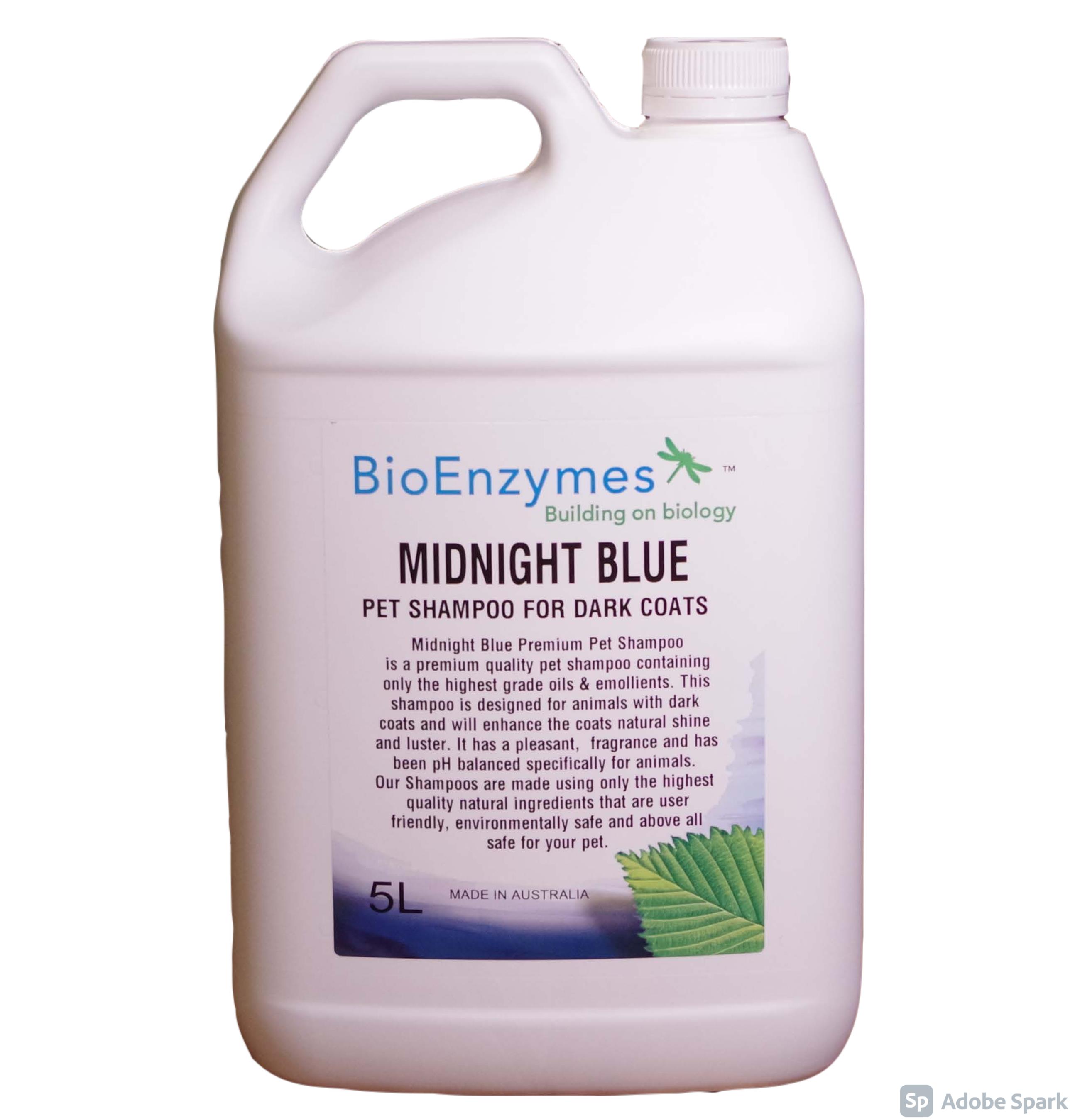 BioEnzymes Midnight Blue Pet Shampoo for Dark Coats 20lt