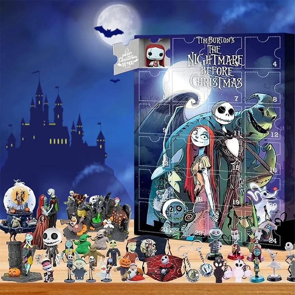 GoodGoods Halloween Doll Advent Calendar Blind Box Contains 24 Horror Figures Surprise Toys Gift for Kids (B)