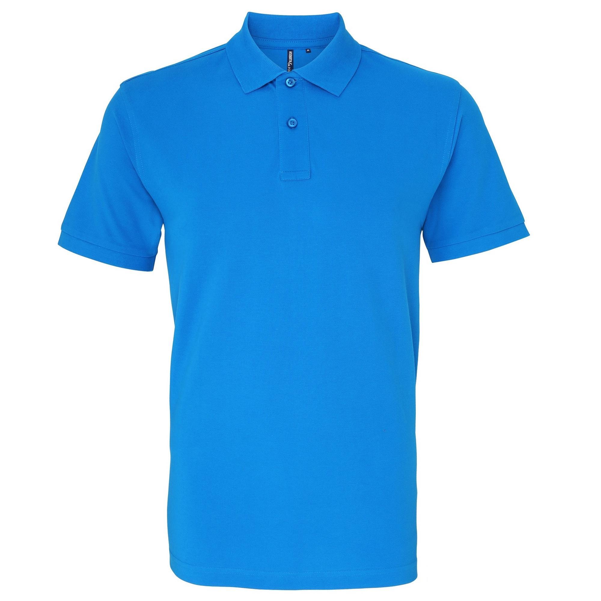 Asquith & Fox Mens Plain Short Sleeve Polo Shirt (Sapphire) (M)