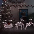 Reindeer & Sleigh Christmas Decoration 60 LEDs Outdoor Gold vidaXL