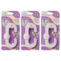 3x Dreambaby Ezy Check Baby/Toddler Safety/Protection Secure-A-Lock Latch White