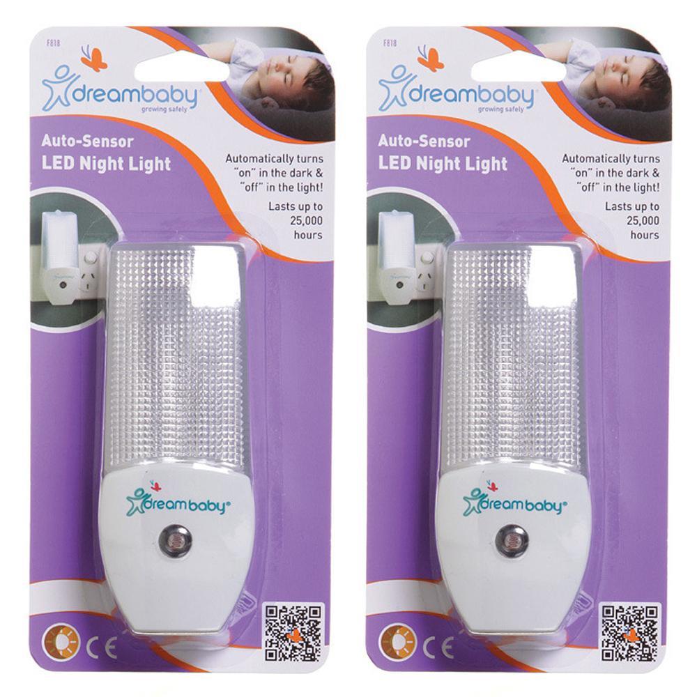 2x Dreambaby Auto Dark Detect Sensor Infant/Baby Nursery LED Night Light 11cm