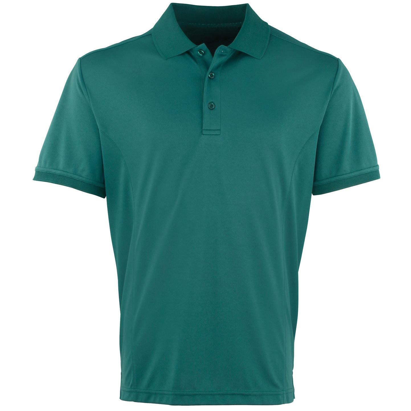 Premier Mens Coolchecker Pique Short Sleeve Polo T-Shirt (Bottle) (M)