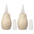2PK Pigeon Nose Cleaner Baby Nasal Snot Cleaning w/Soft Silicone Nozzle Beige