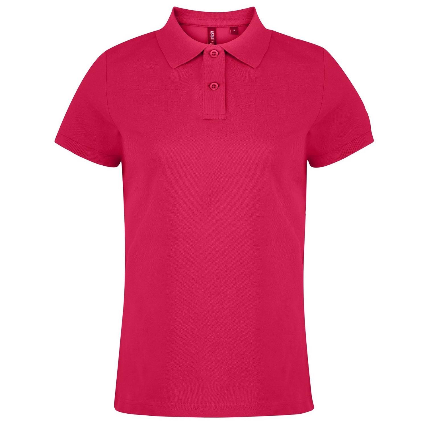 Asquith & Fox Womens/Ladies Plain Short Sleeve Polo Shirt (Hot Pink) (L)