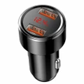 Dual USB Car Charger for iPhone and Samsung - Black 45W