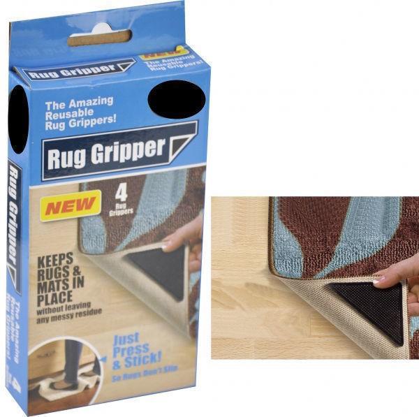 4x RUG GRIPPERS Non Slip Reusable Carpet Mat Gripper Anti Skid Washable Grip