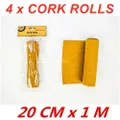 4 x Rolls Craft Cork Roll Sheet DIY Kids School Project Art Board Liner 0.22x1m