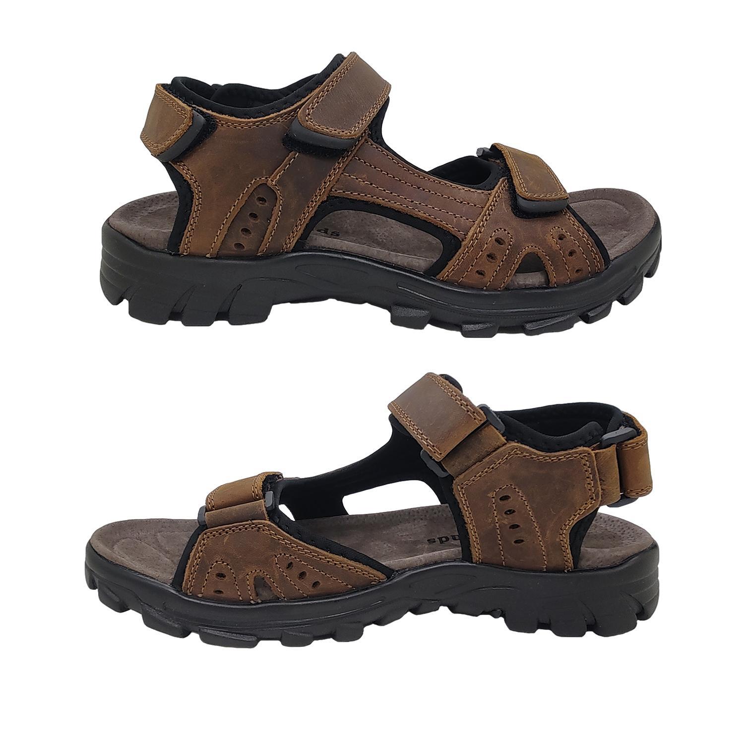 Woodlands Enrique Mens Sandals Leather Upper Multi Adjust Surf Style Comfort-Brown-6