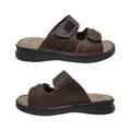 Woodlands Gerard Mens Sandals Leather Slip on Slide Cushioned Lightweight Adjustable-Brown-7